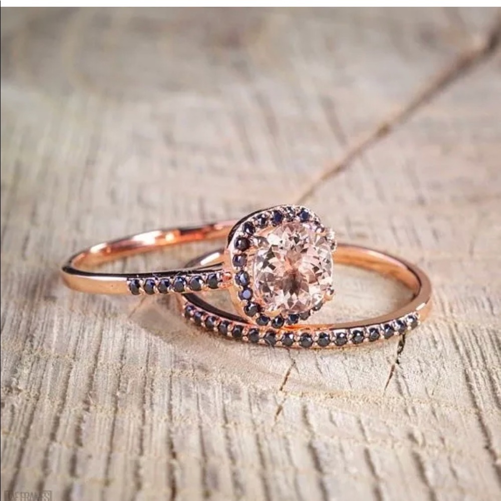 💝Last 1! 🌟 Morganite Sapphire Rose Gold Ring - Picture 3 of 4